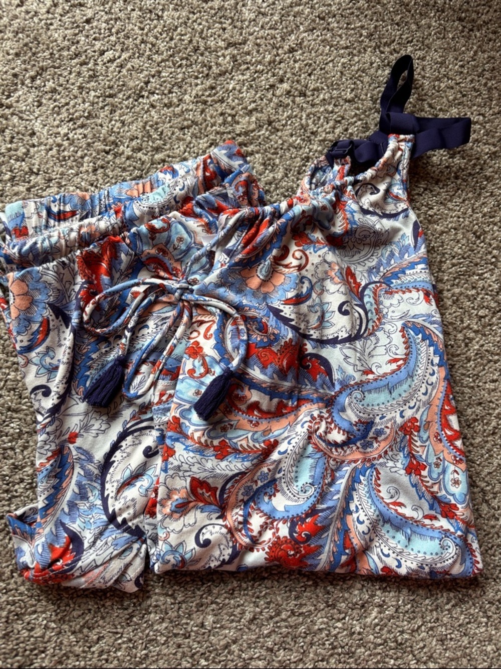 Linea Donatella Light Blue and Pink Floral Top